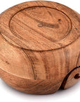 Acacia Wood Wooden Yarn Bowl for Crocheting & Knitting Hand Made by Indian Artisans Birthday Gifts for Mom & Knitting Lovers (6" X 6" X 3")