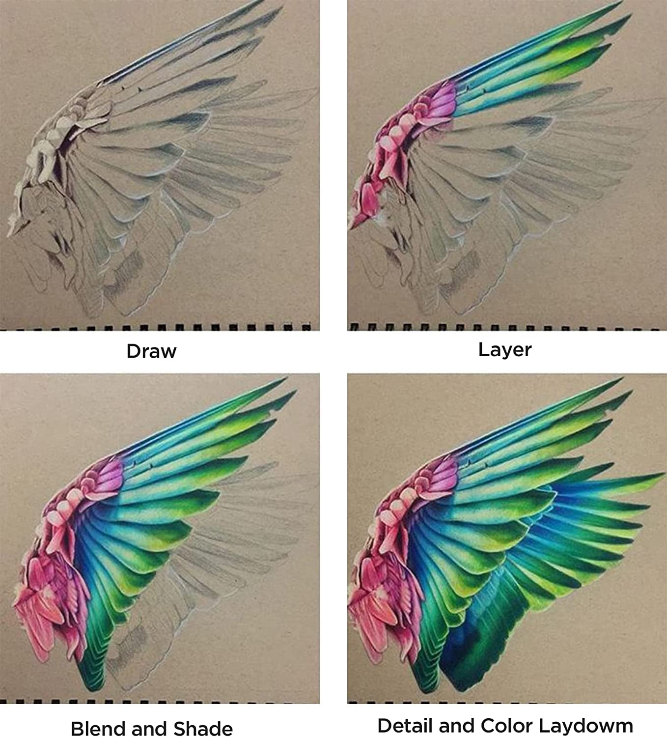 Art Supplies 120 Colors Colored Pencils Set for Adults Coloring Books with Sketchbook, Professional Vibrant Artists Coloring Pencils for Drawing Sketching Blending Shading, Soft Core Oil Based