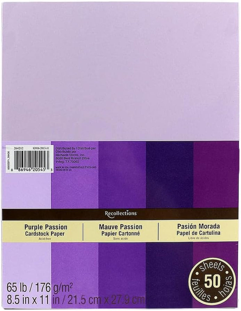 Cardstock Paper, 8 1/2" X 11" Purple Passion