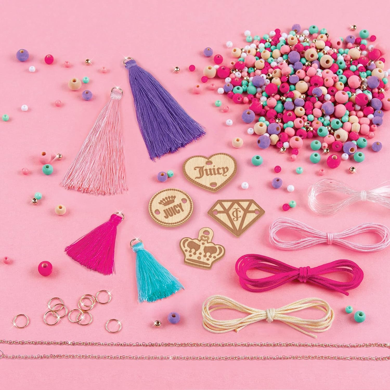 - Juicy Couture Trendy Tassels Bracelet Making Kit - Kids Jewelry Making Kit - DIY Beads & Charm Bracelet Making Kit for Girls - Friendship Bracelets with Beads for Girls 8-10-12-14
