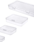 24 Pieces Mixed Sizes Rectangular Empty Mini Clear Plastic Organizer Storage Box Containers with Hinged Lids for Small Items and Other Craft Projects