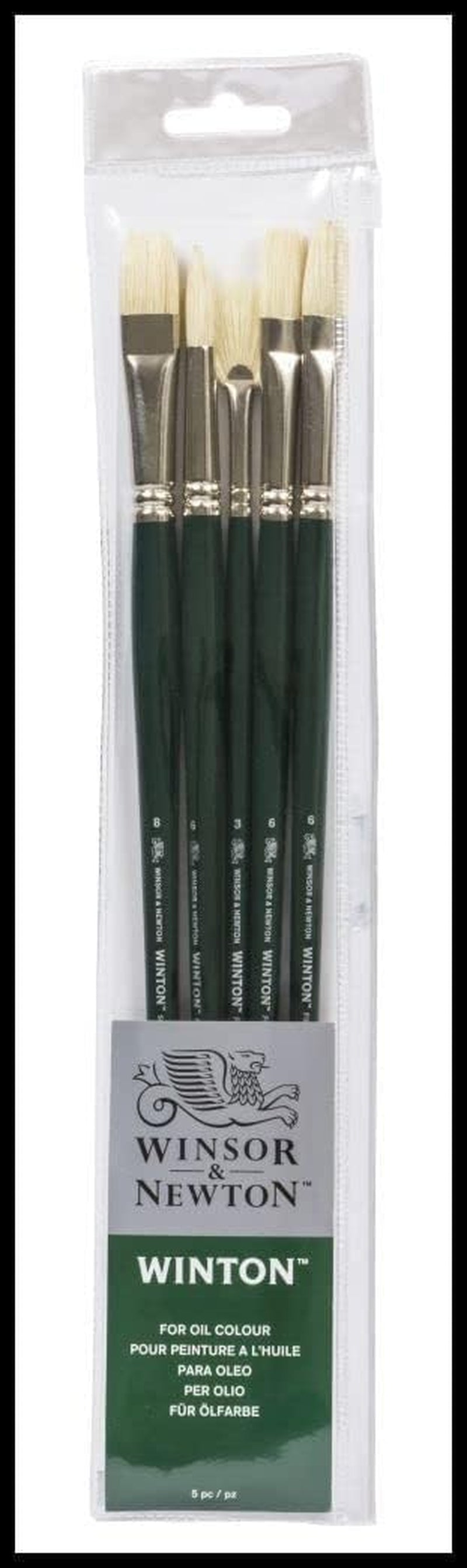 Winton Long Handle Brush (3 Pack) (Round 4, Filbert 6, Flat 8)