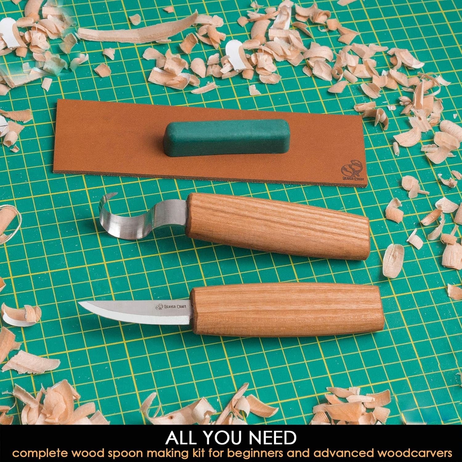S01 Wood Spoon Carving Knives Set Spoon Making Tools Kit Whittling Knife Hook Knife Right-Handed Bowl Cup Kuksa for Beginners Woodworking Professional Wood Carving Kit