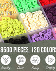 SHAPPIE Bracelet Making Kit with 18,500 Pcs & 120 Colorful Clay Beads – Heishi Beads for Necklace, DIY Bracelets & Earrings