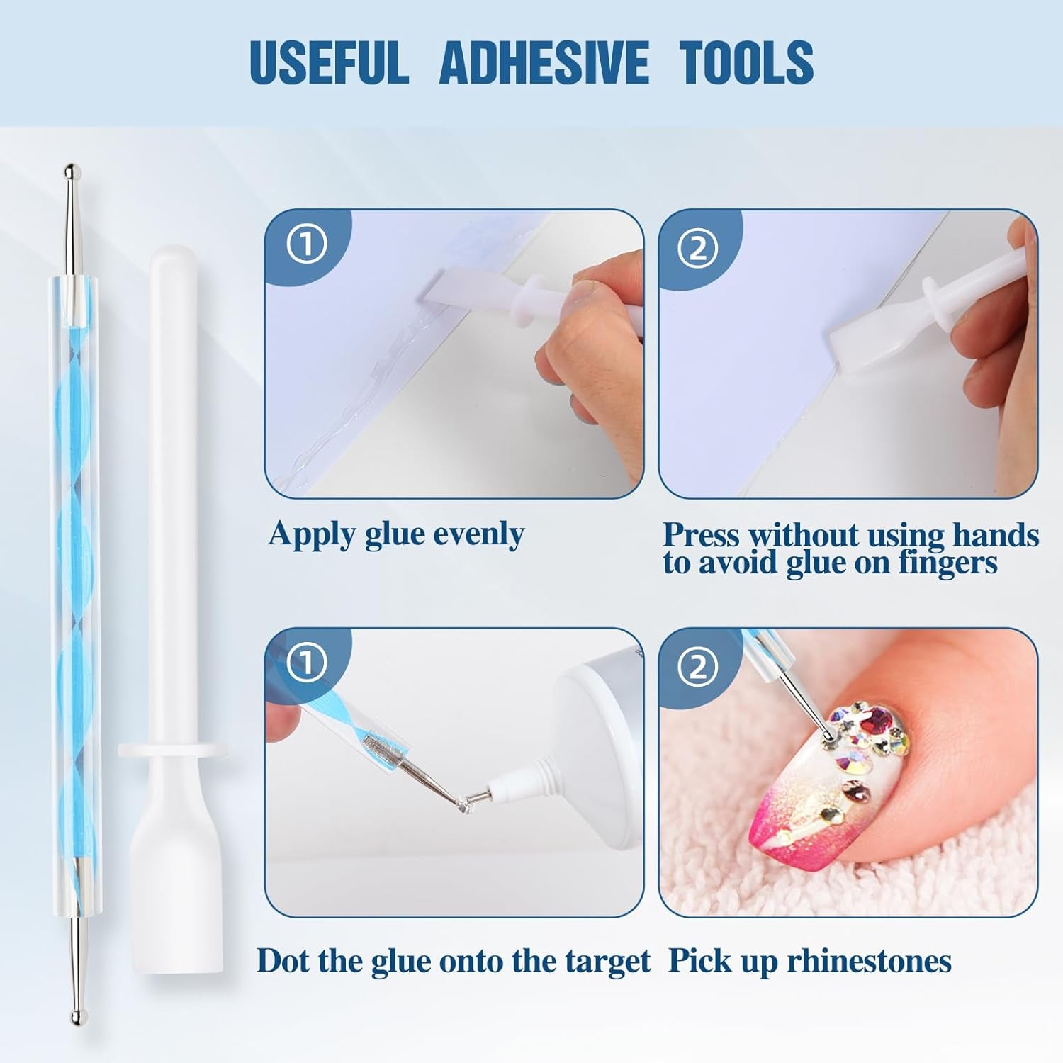 110 Ml B7000 Adhesive Rhinestones Glue for Crafts, B7000 Glue Clear Glue with Glue Spreaders and Dotting Pen Tool, Multipurpose Jewlery Glue for Fabric DIY Craft Makeup Shoes Jewelry Making Nail Art