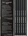 Mars Lumograph Black, Carbon Blend Provides Jet Black Lines, Professional Art Pencils, Tin of 6 Assorted Black Sketch Pencils, 100B G6