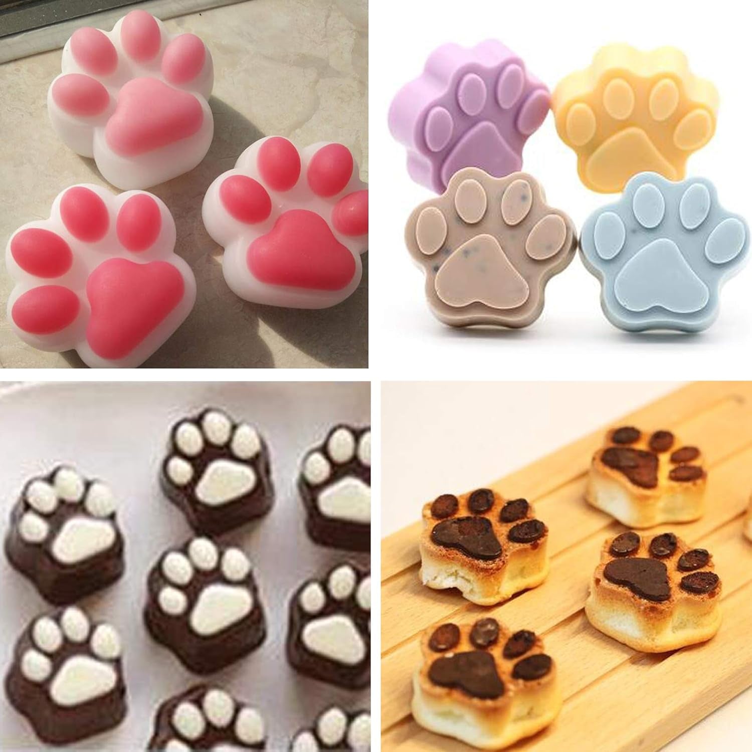 Silicone Molds for Dog Treats Soap Making and Chocolate, Animal Paws, 2 Pack