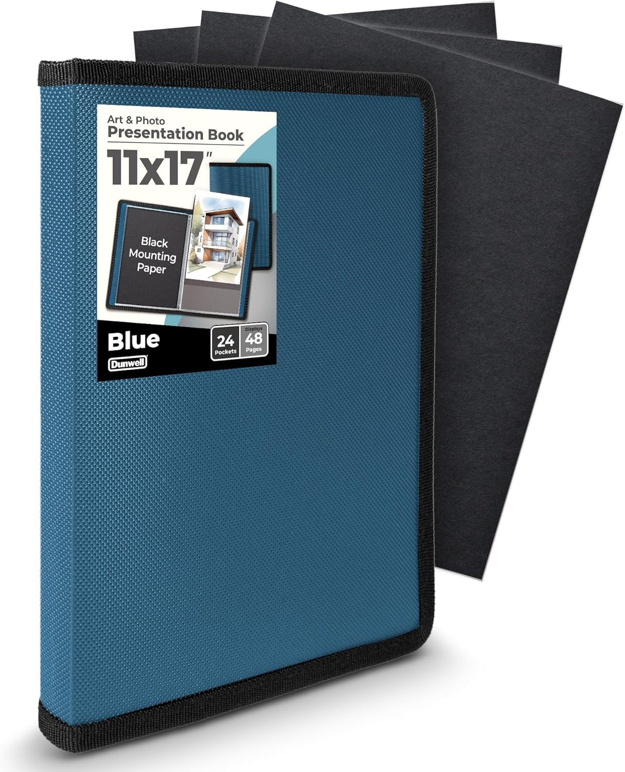 11X17 Art Portfolio Binder with Mounting Paper - (Ruby) Large Portfolio Folder for Artwork Displays 48 Pages, 11 X 17 Presentation Folder with Plastic Sleeves, Portfolio Binder Organizer