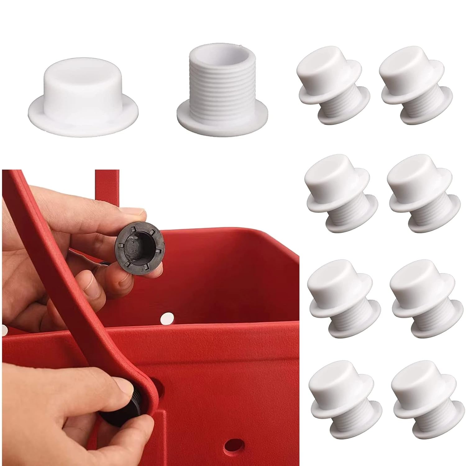 8 Sets Screw Replacement Buttons for Simple Southern Beach Bag, Replacement Rivets for Strap Hole Diameter Not below 19.5Mm Beach Bag (White)