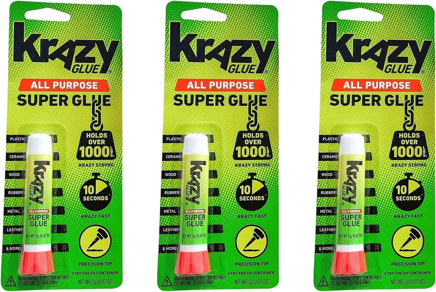 Elmer'S Original Crazy Super Glue All Purpose Instant Repair, 3 Piece