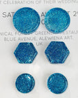 Multi-Functional Small Silicone Molds Set for Resin, Earrings Resin Molds, Hexagon round Crescent Moon Pentagram Heart Molds for Keychain Badge Reel Pendant Charm Earrings Jewelry Making