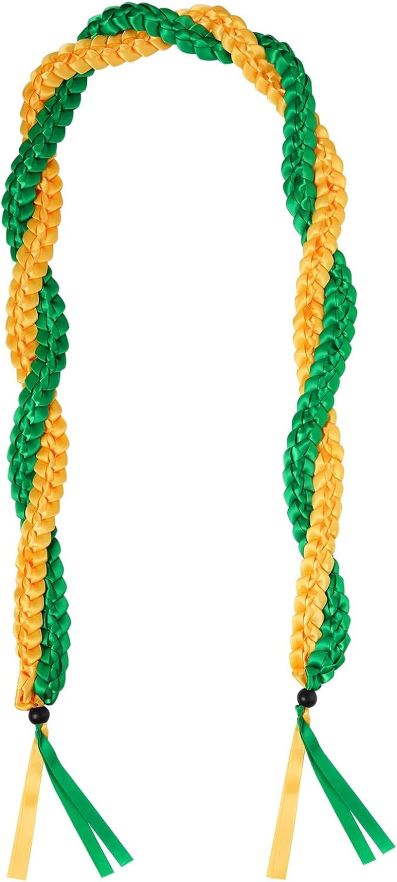 2024 Graduation Ribbon Lei Grad Braided Necklace Graduation Gift with Tassel Adjustable Leis for High School College Bachelor Master Doctor Graduation Party (Black & Red, 1)