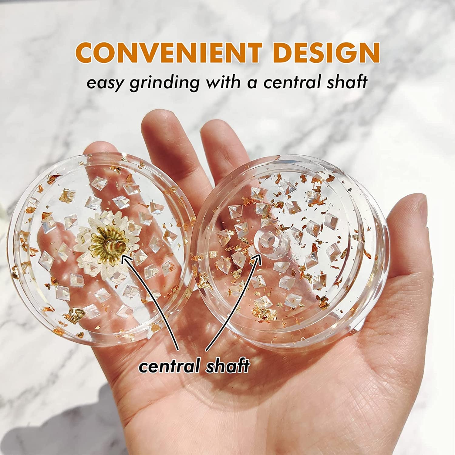 2Pc-Large Grinder Mold for Resin - 3In Resin Grinder Mold with Efficient Spikes Shape, Premium Silicone Grinder Molds for Resin Casting to Grinding Spice and More