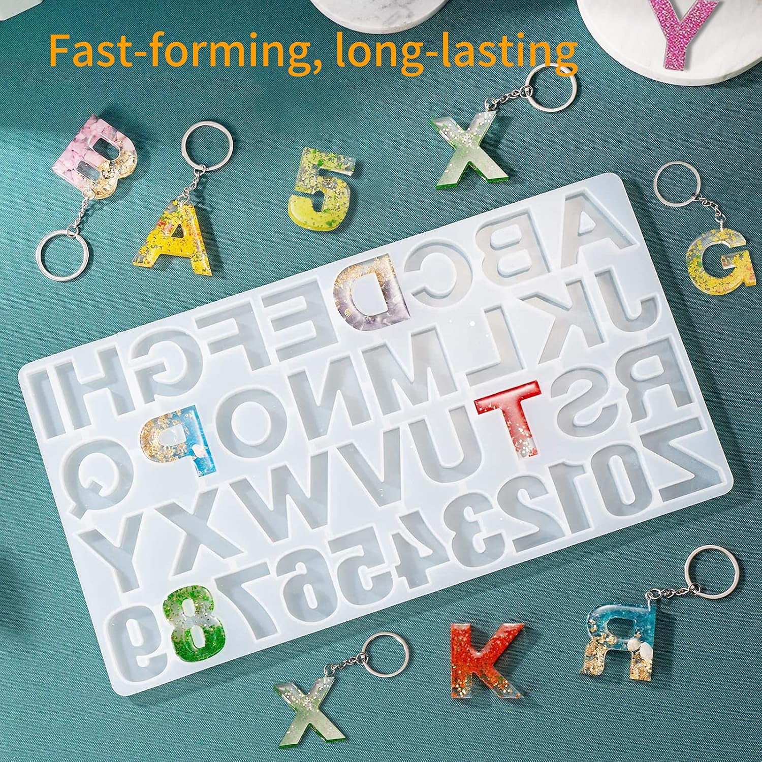 Silicone Alphabet Resin Molds,Number Alphabet Jewelry,Silicone Resin Molds, Silicone Letter Molds for Resin Casting, for DIY Craft Casting, Letter Jewelry Making.