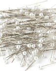 DIY White 3 Inch Floral Pins Pearlized Ball Heads, 144 Pack