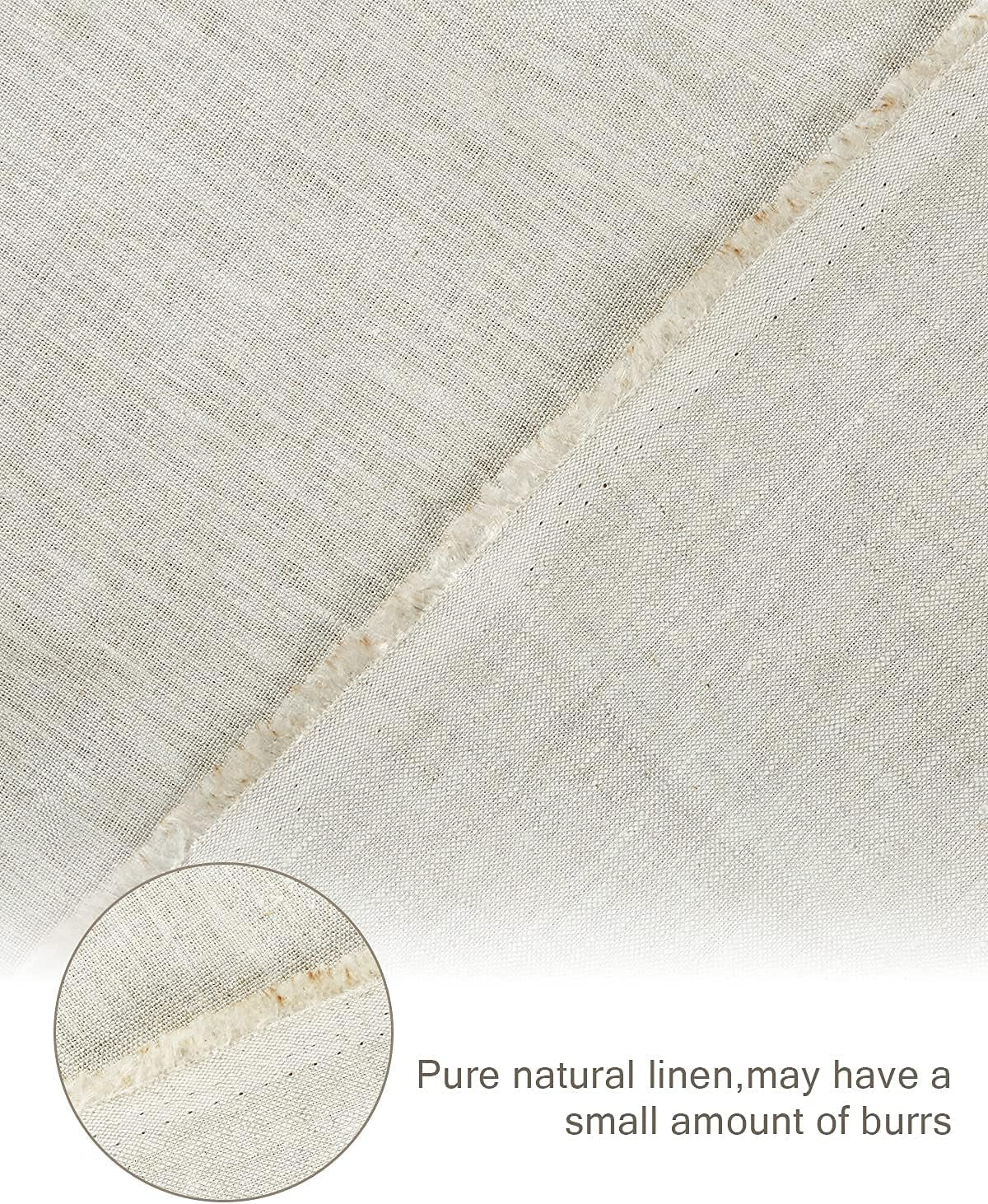 39 X 55 Inch Natural Pure 100% Linen Fabric, Plain Solid Colour Linen Fabric Cloth for Needlework, Dressmaking, Skirts, Bag, Embroidery, Tablecloths and Garments Craft