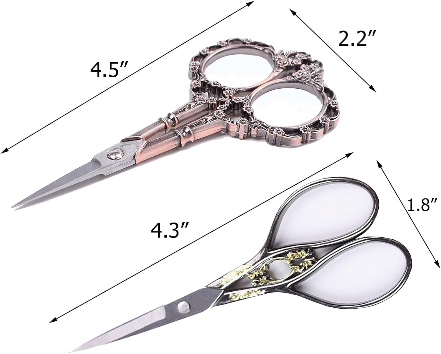 Vintage Plum Blossom Clouds Sewing Scissors for Embroidery, Sewing, Craft, Art Work & Everyday Use - Pack of 2,1Pc per Design