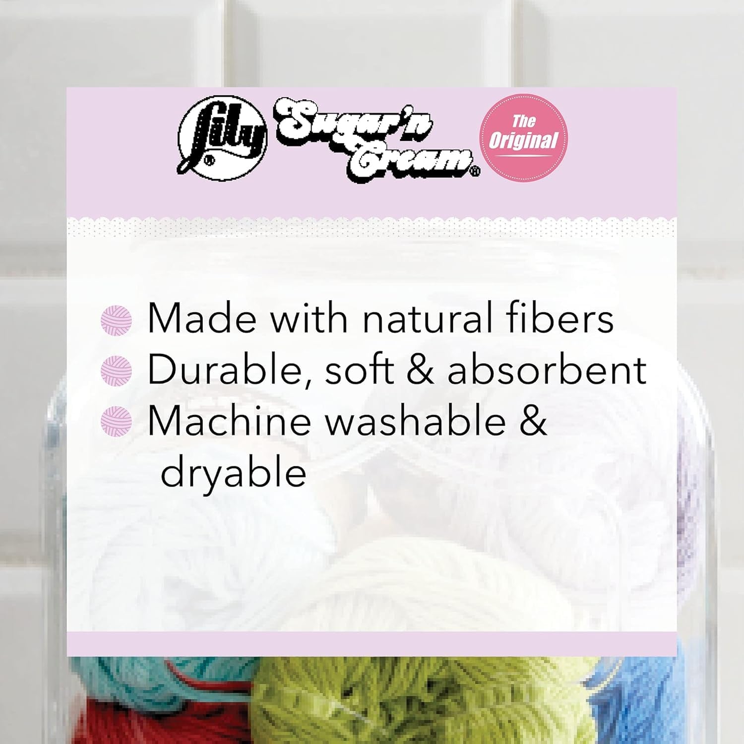 Sugar &#39;N Cream the Original Solid Yarn, 2.5Oz, Medium 4 Gauge, 100% Cotton - Blue - Machine Wash &amp; Dry