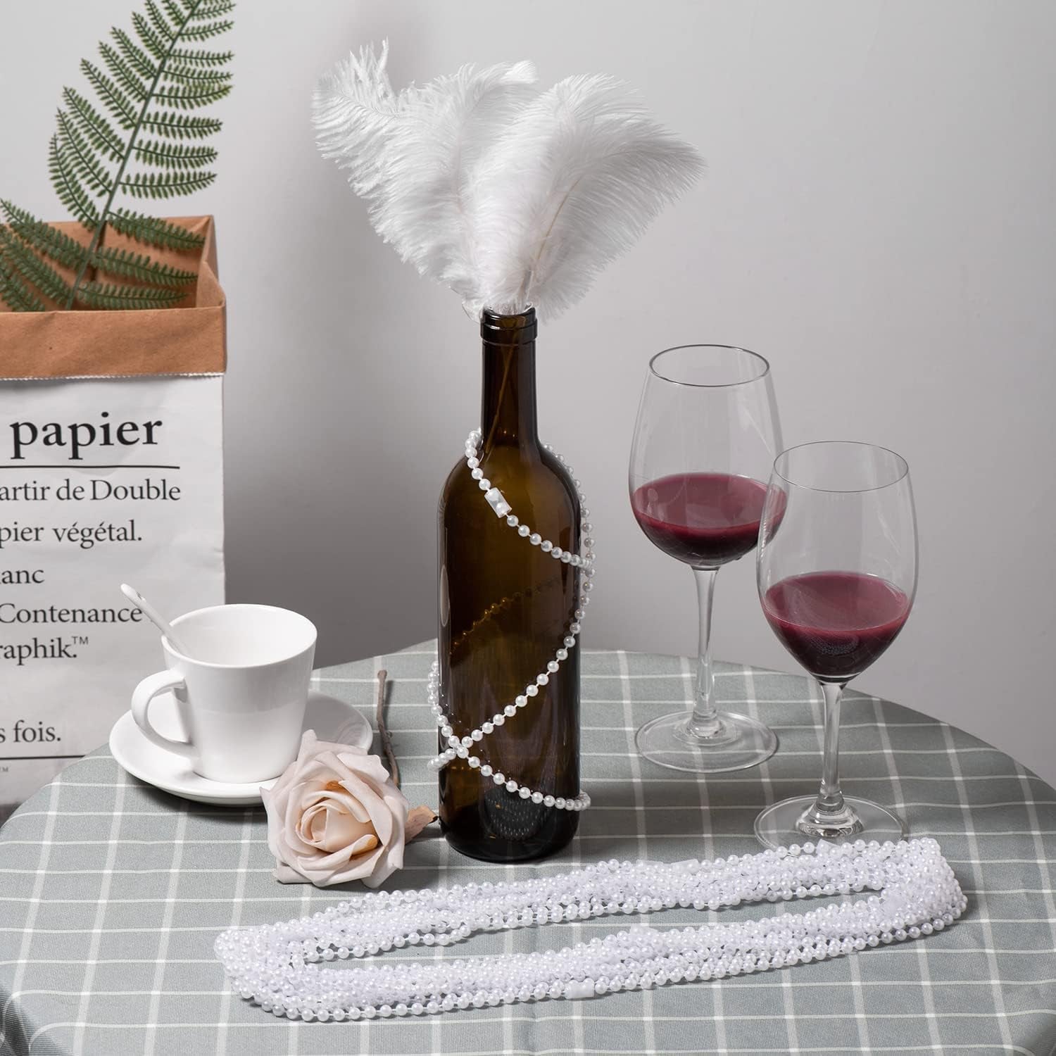 24 Faux Pearl Necklaces 6Mm White Beaded, 33 Inch Bulk Long Pearls Strand Costume Jewelry Flapper Bead Accessories Tea Party Favor Wedding Decoration