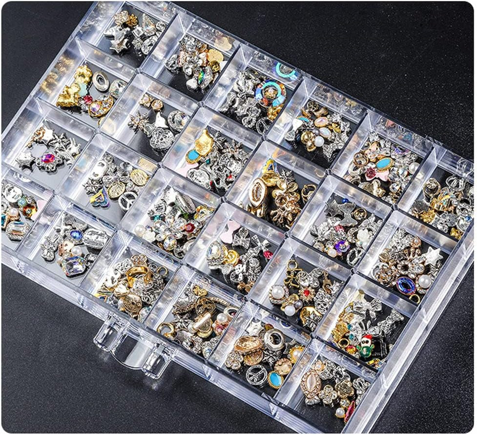 Compartment Storage Box 72 Grids Acrylic Organizer Box with 3 Drawers Storage Containers Transparent Organizer Box for Crafts Art Supply Painting Nail Tip Bead Earring Ring (Clear)