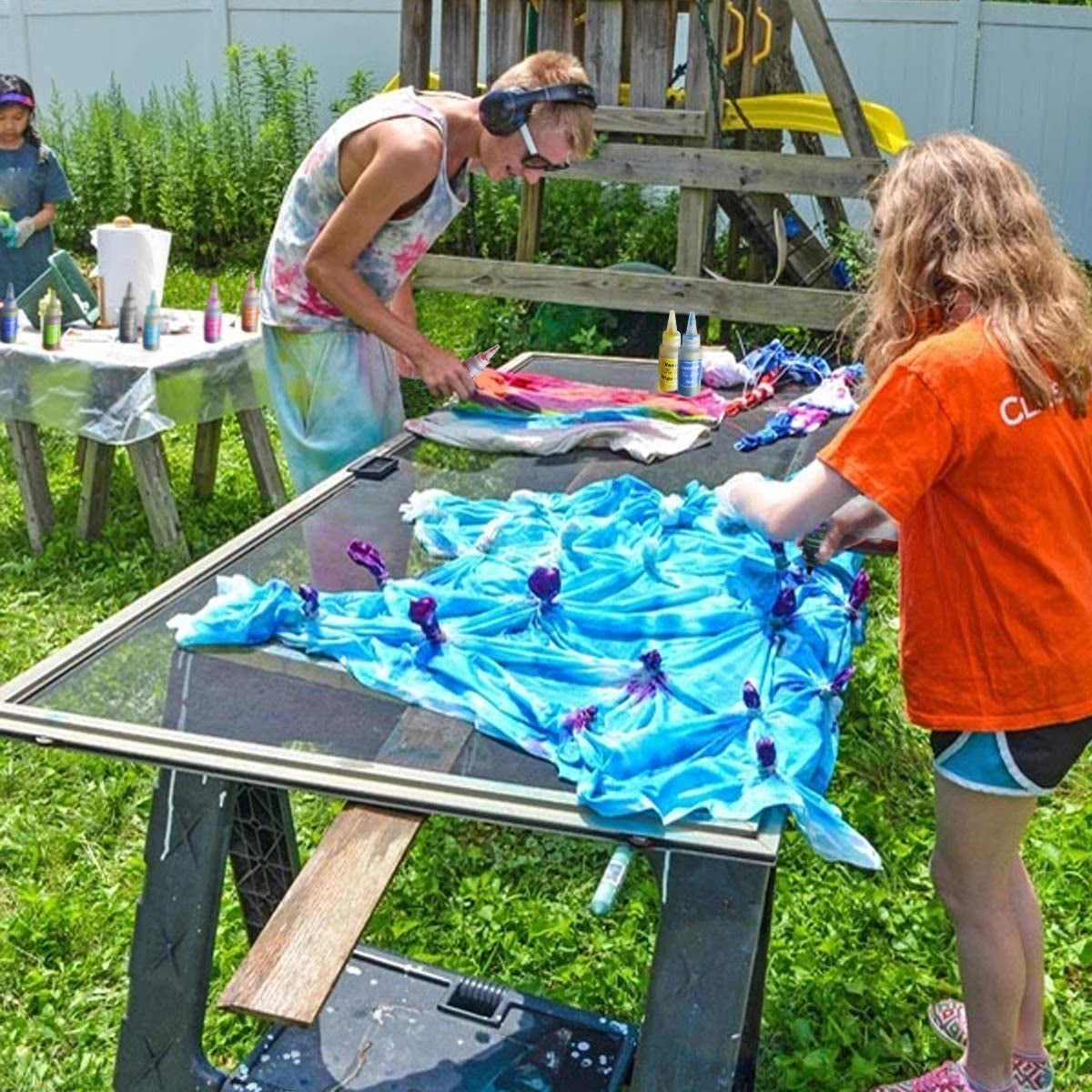 20 Colors Tie Dye Kit, Tie Dye Shirt DIY Fabric Dye for Women, Kids, Men, with Rubber Bands, Great for Family Friends Group Party Supplies