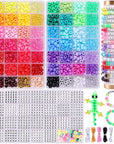 3000Pcs 56 Colors Pony Beads for Bracelet Making Kit, Rainbow Kandi Beads Friendship Bracelet Kit with 910Pcs A-Z Letter Beads, DIY Jewelry Making Beads Craft for Adults