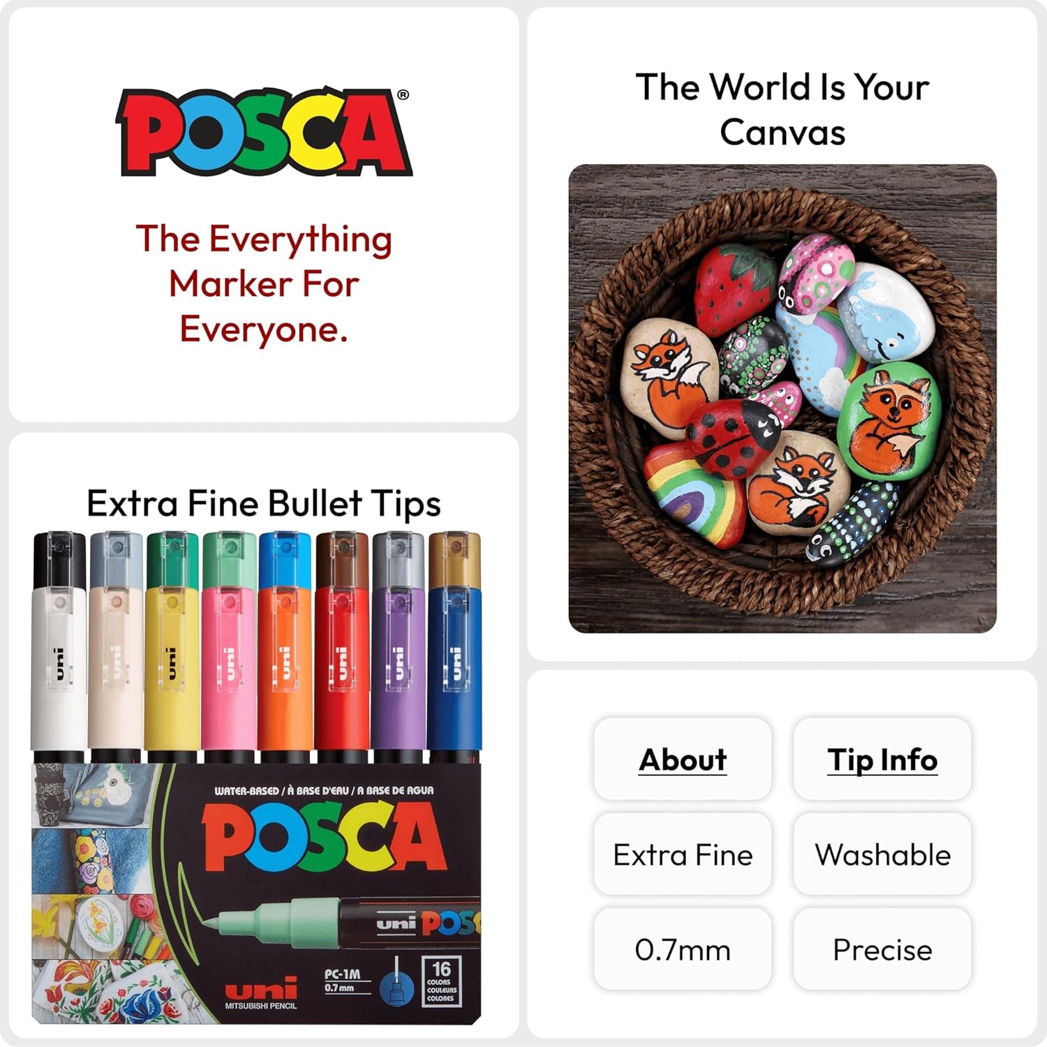 16  Markers - Art Supplies for Rock Painting, Fabric Art, and More - Paint Pens for School and Crafts