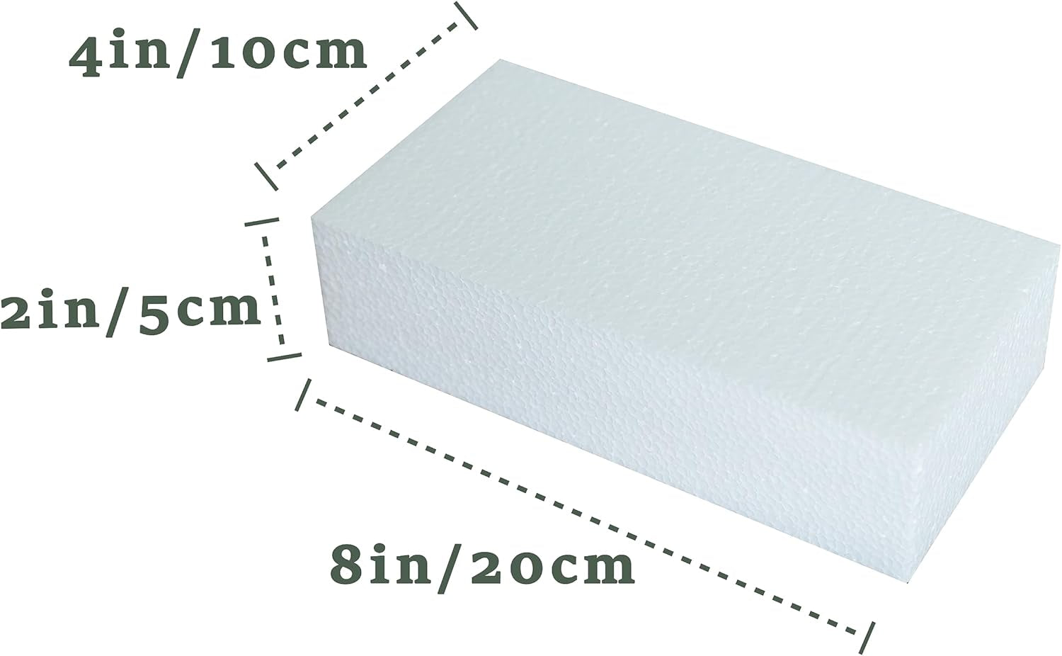 DNB Craft Foam Blocks - 6PCS 8X4X2 Inch Rectangle EPS Polystyrene White Foam Bricks - Crafts and Arts Supplies