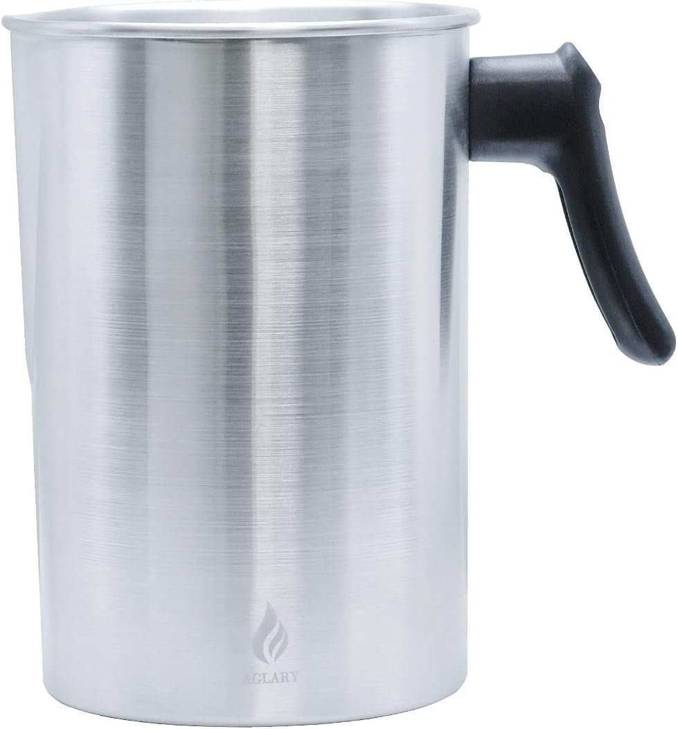 Candle Making Pouring Pot, Double Boiler Aluminum Candle Wax Melting Pitcher，Holds for 4 Pounds Wax，With Heat-Resistant Handle and Dripless Pouring Spout,Wax Melt Containers，3L…