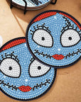 2 PCS Diamond Painting Coasters Kits, DIY Funny Jack Skull Diamond Art Coaster Sets for Beginners Adults and Kids Art Craft Supplies