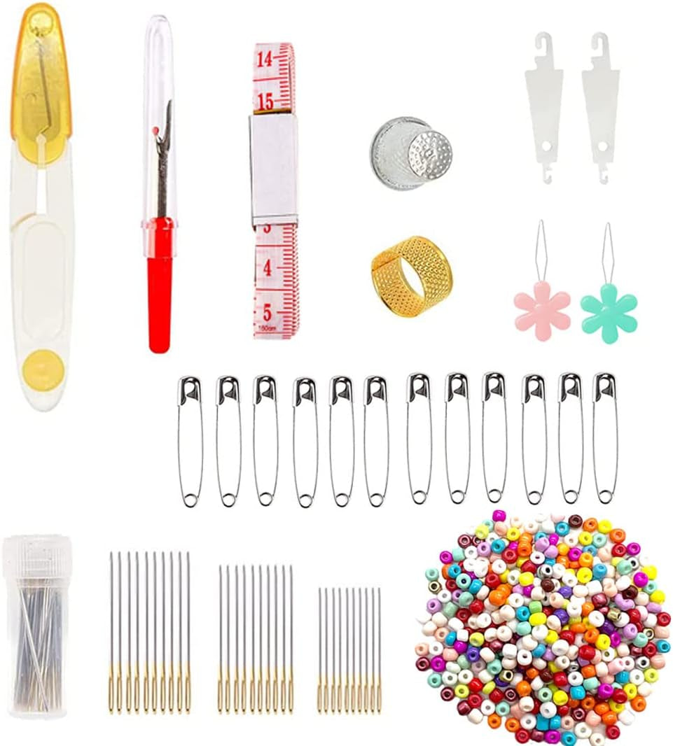 660Pcs Friendship Bracelet String Kit with Storage Box, Embroidery Floss Kit Include 110 Colors Embroidery Thread, 500 Beads, 50 Cross Stitch Tools for Hand Embroidery Knitting Sewing Floss Bobbins