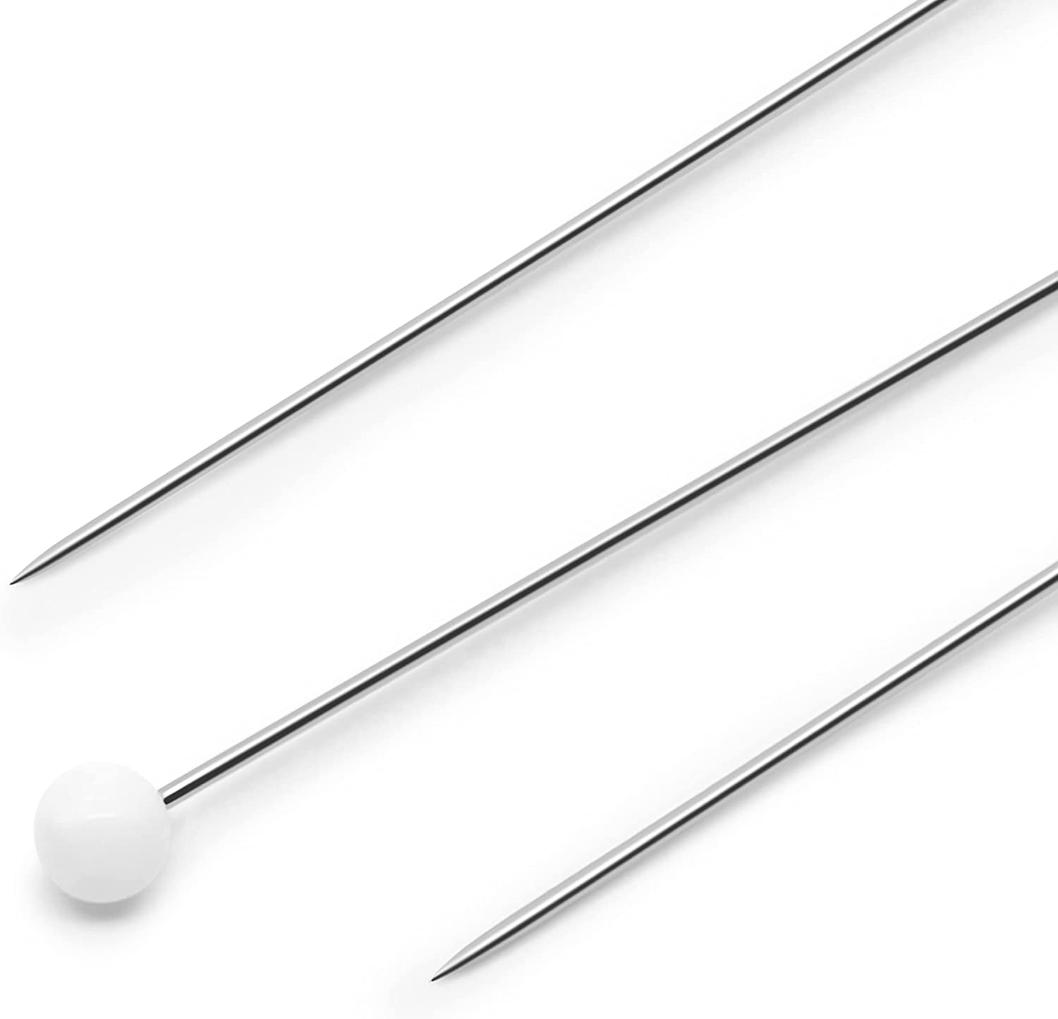 Extra-Fine Glass Head Pins, 1-3/8-Inch (250-Count),White
