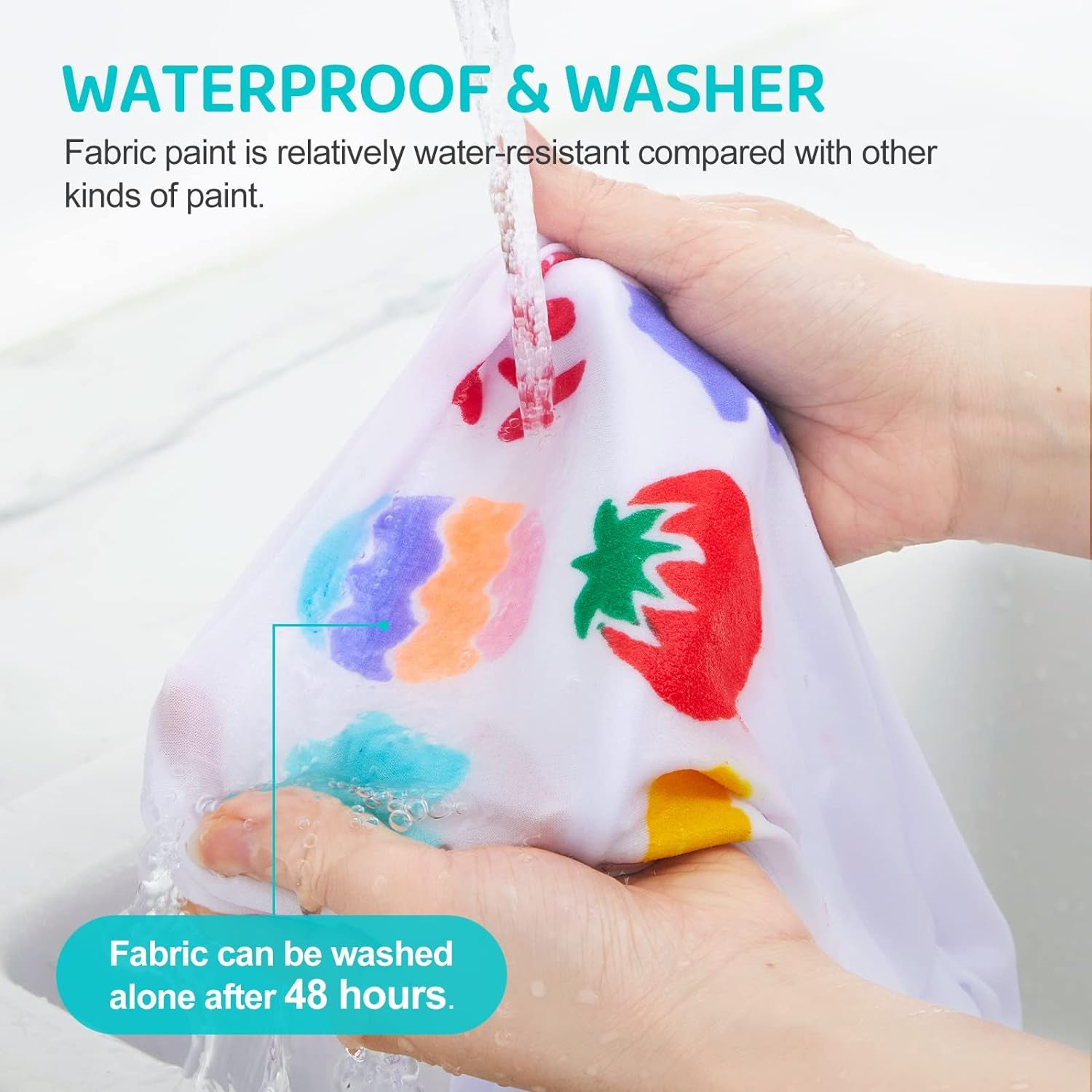 Fabric Paint Set for Clothes, 20 Colors(60Ml/2Oz Each) Permanent Textile Paint with 6 Brushes, 1 Palette, Washable Fabric Paint, Art Supplies for Clothes, Canvas, T-Shirts, Jeans, Bags, DIY Projects