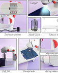 Mini Sewing Machine for Beginners Adult, 48-Piece Portable Sewing Machine, Dual Speed Small Sewing Machine, Adults and Kids Sewing Machine, Travel Beginner Sewing Machines with Sewing Kit and Book
