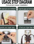 Zipper Jig Tool, Quick Zipper Jig Sliders for Zipper Pulls, Stainess Steel Zipper Installing Tool for Pants, Dresses(2 Pack)