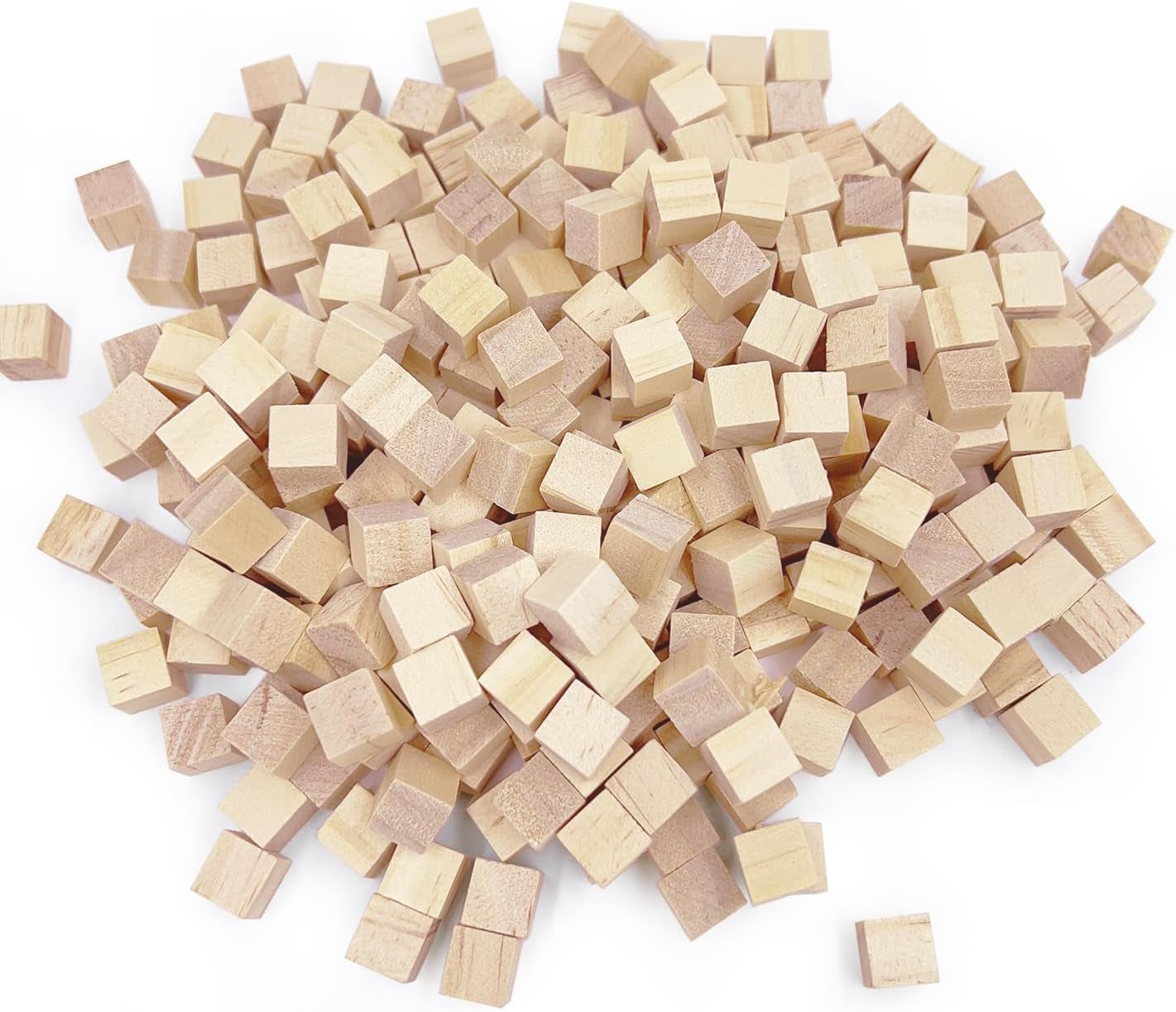 Unfinished Wooden Blocks 1Cm, Pack of 500 Small Wood Cubes for Crafts and DIY Home Decor