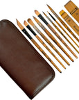 1610 Professional Watercolor Paint Brushes, 10PCS Variety Brushes for Beginners and Professionals Including Pointed Rounds, Flats, Dagger, for Watercolors,Acrylics,Inks,Gouache,Oil and Tempera