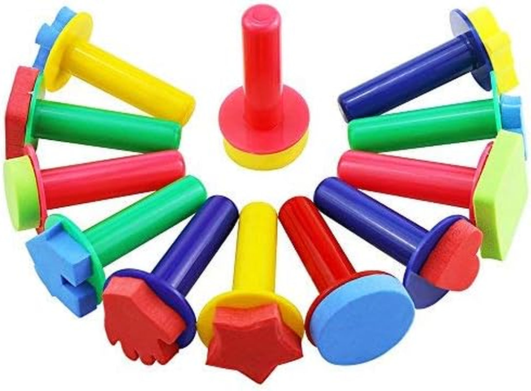 12Pcs Assorted EVA Sponge Painting Stamper Foam Sponge Brush Painting Tools for Painting Drawing Crafts and DIY