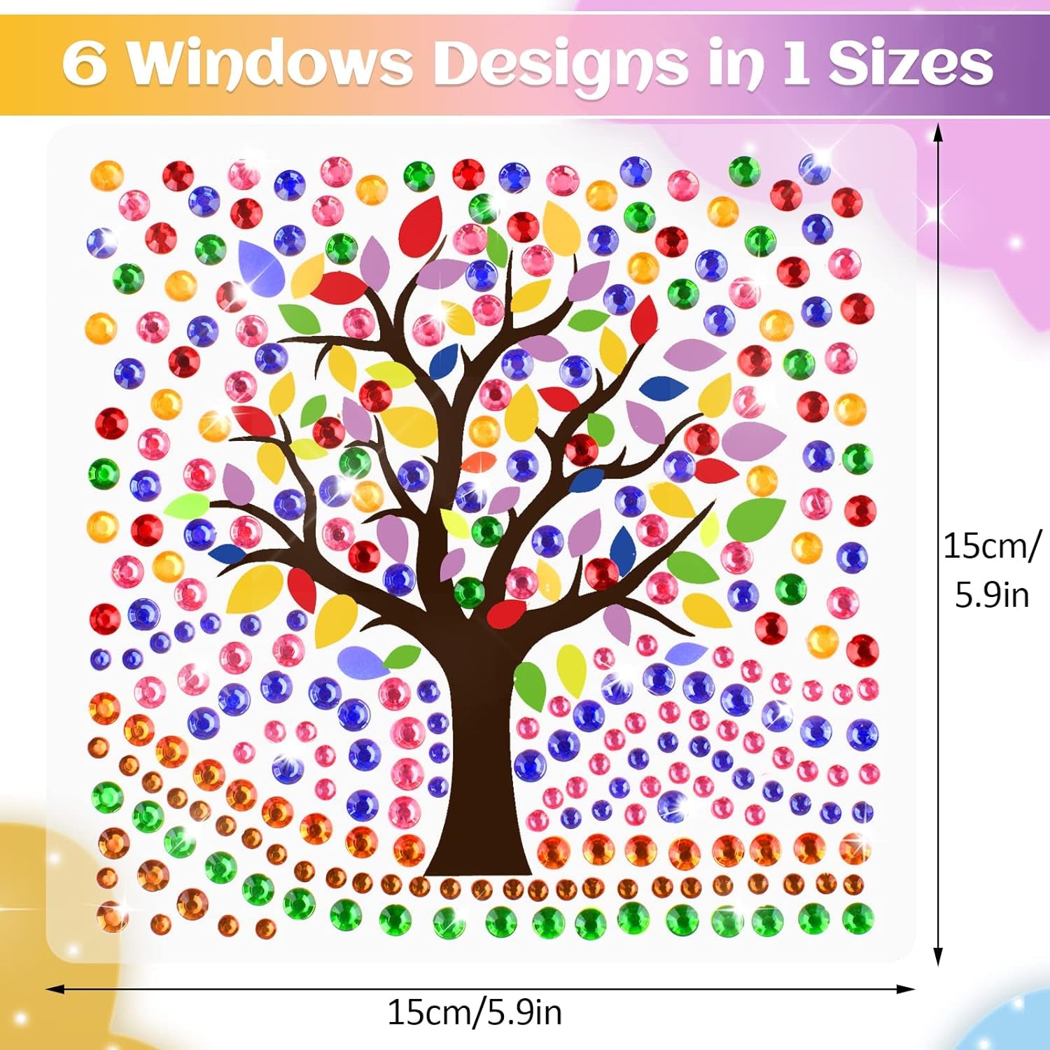 Arts and Crafts for Kids Ages 8-12 &amp; 6-8, Window Suncatcher Diamond Painting Kits by Numbers for Girl Ages 7 9 11 Year Old Gem Art for Kids Ages 9-12 Birthday Gift Idea for Teens (Nature)