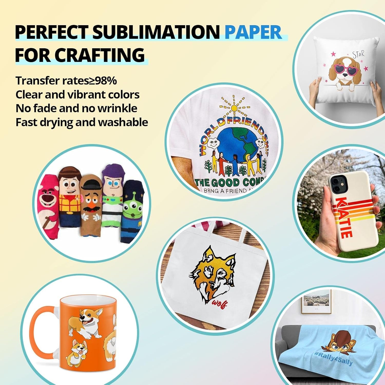 Auto Heat Press Accessories - 52 Pcs Heat Press Supplies for Auto Heat Press Machine, All-In-One Heat Press Starter Kit for Cricut Easy Press, Include Heat Transfer Material &amp; Tools