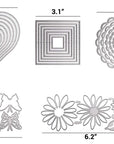 Dailytreasures 5 Set Cutting Dies Stencil, 32Pcs Metal Template Moulds Multi-Shape DIY Craft Embossing Tools for Album Scrapbooking Art & Mother'S Day Card Making(Heart/Square/Round/Butterfly/Flower)