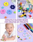 150PCS  Silicone Beads, 30 Colors 15Mm Silicone Beads Bulk for Keychain Making,Focal Beads Rubber round Bulk Beads Mixed Color Silicone Beads for DIY Crafts Making