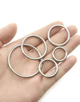 50 Pcs Stainless Steel Smoothing Welded O-Ring, 15/20/25/30/40Mm inside Diameter Metal round Rings for Camping Belt, Dog Leashes, Hardware (Thickness 3Mm, 10 of Each)