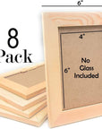 Unfinished Solid Wood Picture Frames for Arts Crafts, DIY Painting Project Stand or Hang on the Wall 6X8 Frame Size Holds 6X4 Pictures for Kids Craft Birthday, School Projects (12)