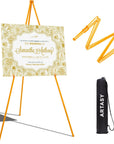 63" Easel Stand for Wedding Signs, Posters, Portable Artist Easel for Painting Canvas, Tripod for Home and Office, Supports 5 Lbs-Yellow 1/Pack