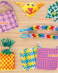 Weaving Loom Kit Toys for Kids and Adults, Potholder Loops Crafts for Girls Ages 6 7 8 9 10 11 12, 7" Pot Holder Loom Knitting Kits and Gifts for Kids and Beginners, Make 6 Masterpieces