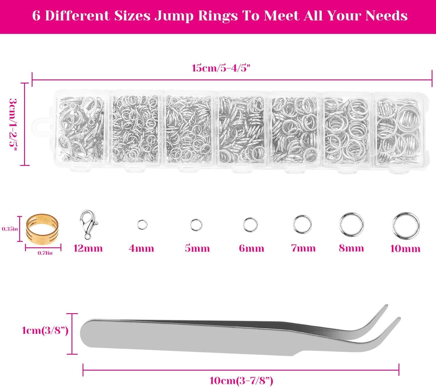 Jump Rings and Jewelry Pliers for Jewelry Making,  Jewelry Repair Kit with 1520Pcs Silver Jump Rings and 3Pcs Jewelry Pliers for Earrings, Necklaces, Rings, Bracelets and Jewelry Making Supplies