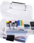 6890AG Small Project Box, Portable Art & Craft Organizer with Lift-Out Tray, [1] Plastic Storage Case, Clear