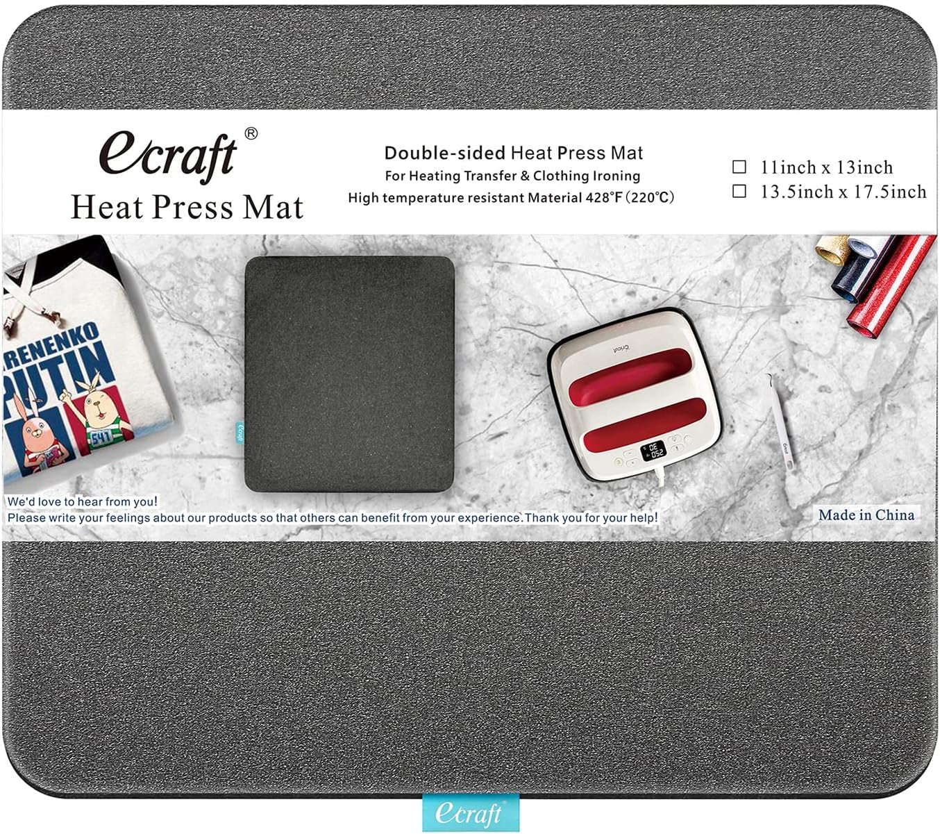 Heat Press Mat for Cricut Easypress:  (11 X 13 Inch) Double-Sided Heating Ironing Mats for Craft Insulation Transfer HTV Vinylheat Press Machine,T Shirts