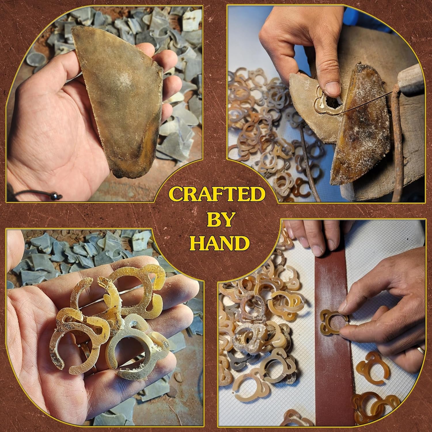 Crochet Tension Ring - Adjustable Size 16.8Mm to over 19Mm - Handmade Horn Ring for Finger, Crocheting, Knitting Yarn Ring Holder, Crochet Accessories with Box.